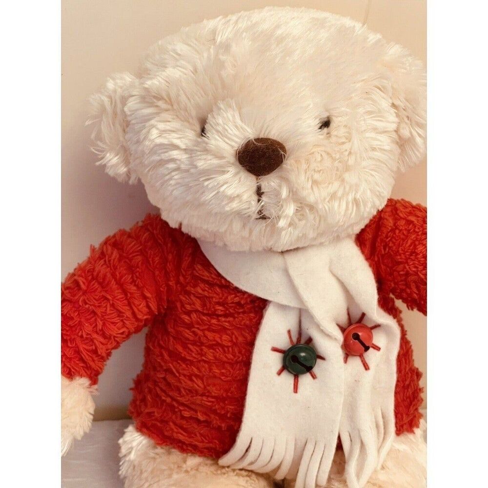 Hallmark Jingle Bear Plays Jingle Bells Christmas 14" Plush Stuffed Tested Plays - Picture 2 of 7